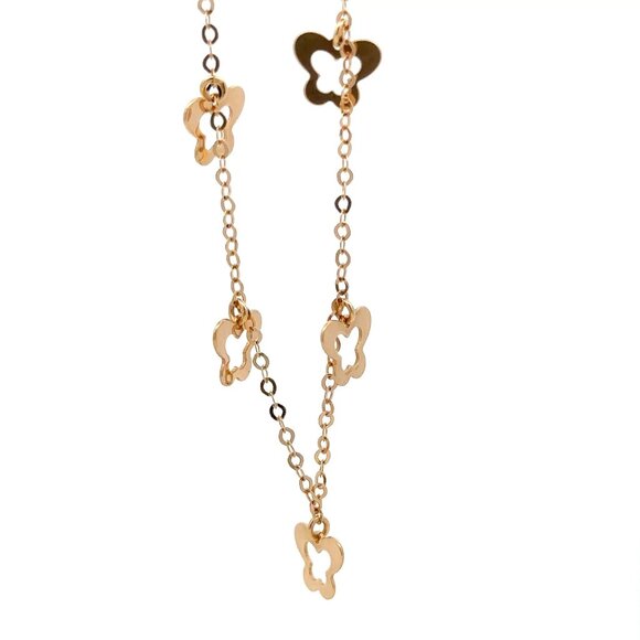 18K GoldBracelet Butterflies Charms Size 7.5 inches